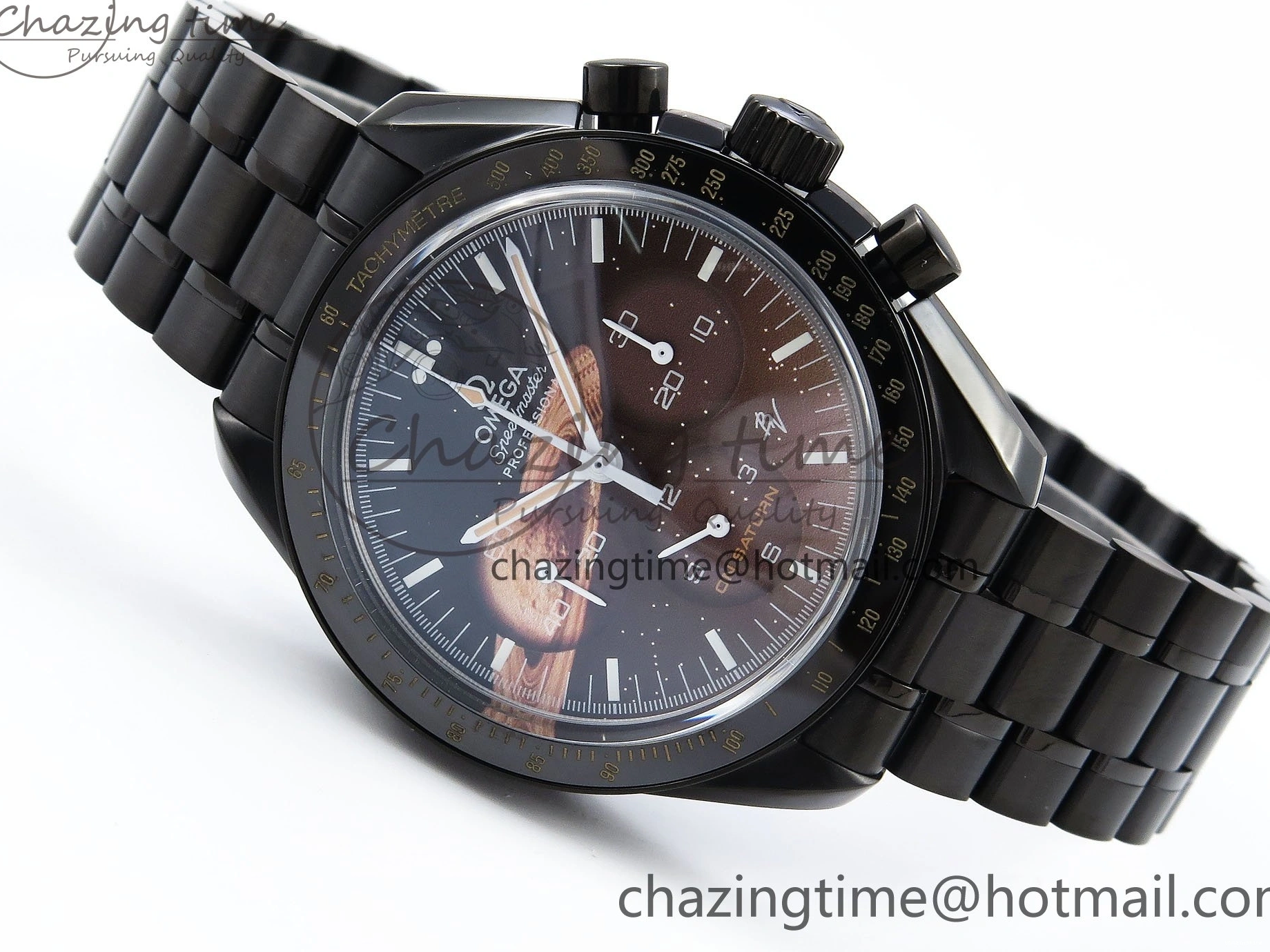 0422 Speedmaster Black Benom PVD Saturn RMF Best Edition on PVD Bracelet Lemania HW StreetReady 7726